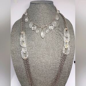 2 Lucite Acrylic Statement Necklaces